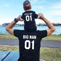 Summer Father And Son Big Man Little Man Cotton Short Sleeve Dad And Me Family Set King And Prince T-shirts For kids And Adults