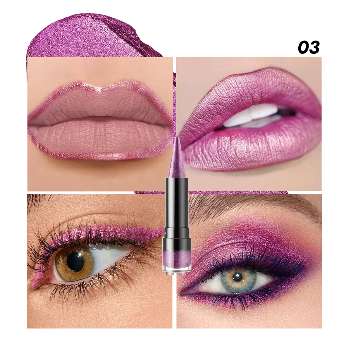 Six-Shade Matte Pearl Shimmer Dual-Effect Lipstick Waterproof Non-Transfer Lipstick Cosmetics YOUNG VISION