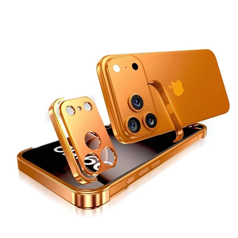 Metal Frameless Bumper Case with Lens Protection and Corner Pads Cover