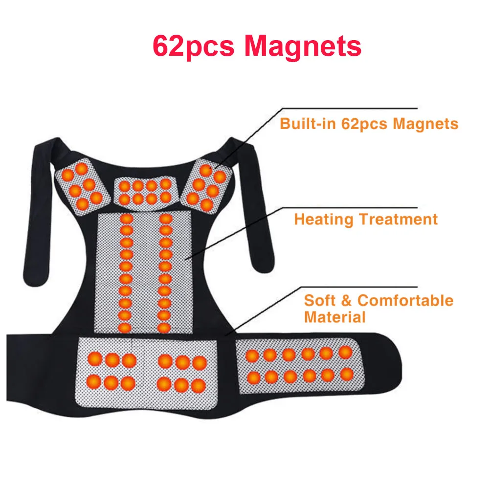 Tourmaline Self-heating Magnetic Therapy Waist Back Shoulder Posture Corrector Spine Lumbar Brace Back Support Belt Pain Relief_voghion.com