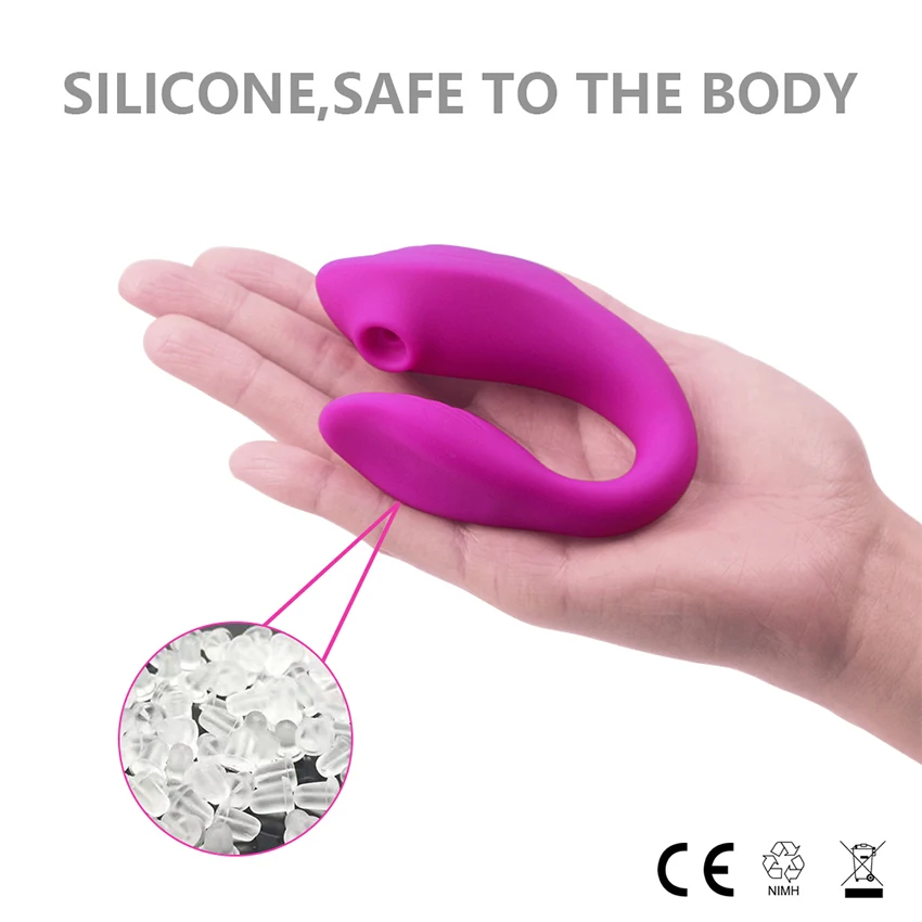 Powerful Sucking Wireless Remote Vibrator Wearable U Shaped Dildo Massager Dual Stimulation Adult Couple Sex Toys for Women 18