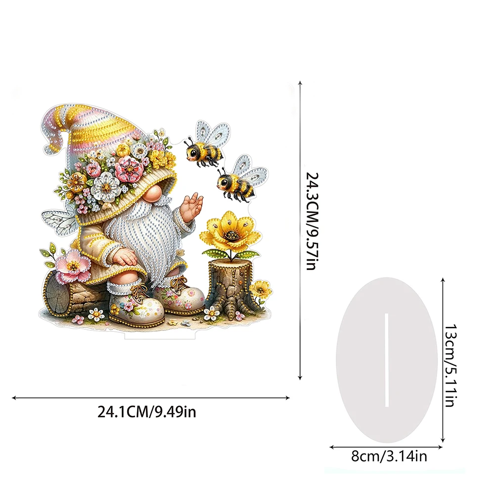 Gnome Double Sided Effect Desktop Diamond Art Kits 5D DIY Diamond Art Tabletop Decorations Painting Desktop Decorations