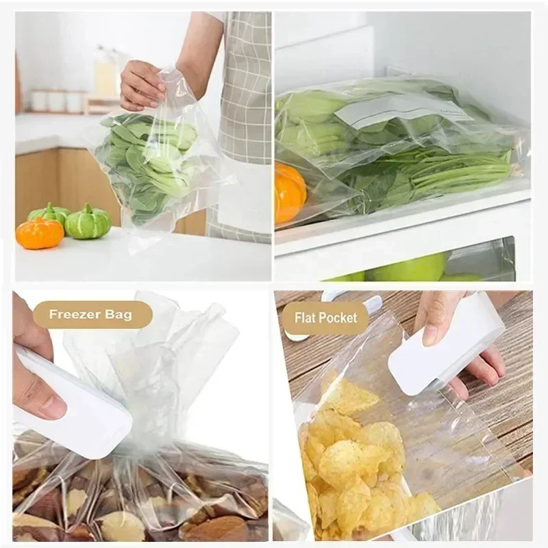 Portable Bag Heat Sealer Plastic Package Storage Bag Clip Mini Sealing Machine Handy Sticker Seal For Food Snack Kitchen Gadgets plastic sealing machine