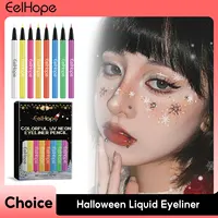 Halloween Neon UV Liquid Eyeliner 8-Color Face Waterproof Long-Lasting Matte Fluorescent Makeup Colorful Eyeliner Pen Cosmetics 1