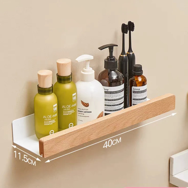 Wall Mounted Bathroom Shelves Floating Shelf Shower Hanging Basket Shampoo  Holder Wc Accessories Kitchen Seasoning Storage Rack – Bright House