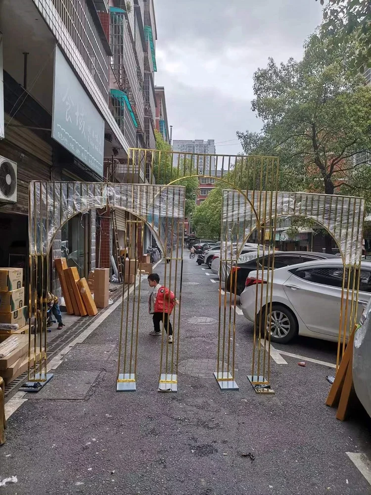 

Внутренние свадебные принадлежности Золотой металлический Цветочный свод фон центральные части подставка Золотые Квадратные свадебные цветочные стойки