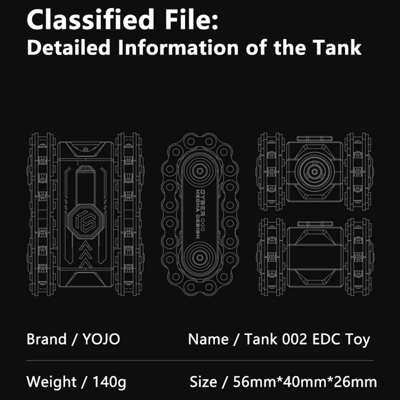 Metal Rotating Tank Fidget Toy Hardcore Military Style Magnetic EDC Stress Relief Gadget and Fidget Spinner Perfect Kids Gift