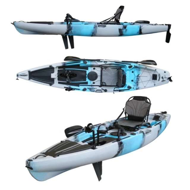 New Style Lldpe Rowing Single Fishing Pedal Kayak, 12ft Sea Kayak