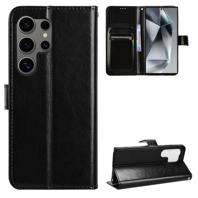 Luxury Crazy Horse Leather Case Skin for Samsung Galaxy S26 Ultra