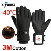GTUBIKE Men Winter Waterproof Cycling Gloves Outdoor Sports Motorcycle Ski Touch Screen Fleece Gloves Non-slip Warm Full Fingers
