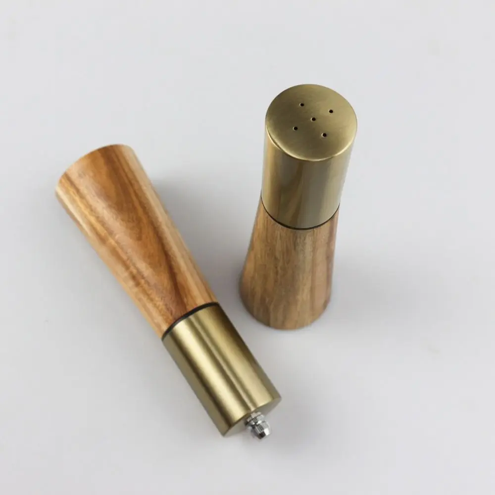 Salt and Pepper Grinder 1/2pcs Kitchen Tools Metal Acacia Wood Pepper Mill Stainless Steel/wood Spice Bottle