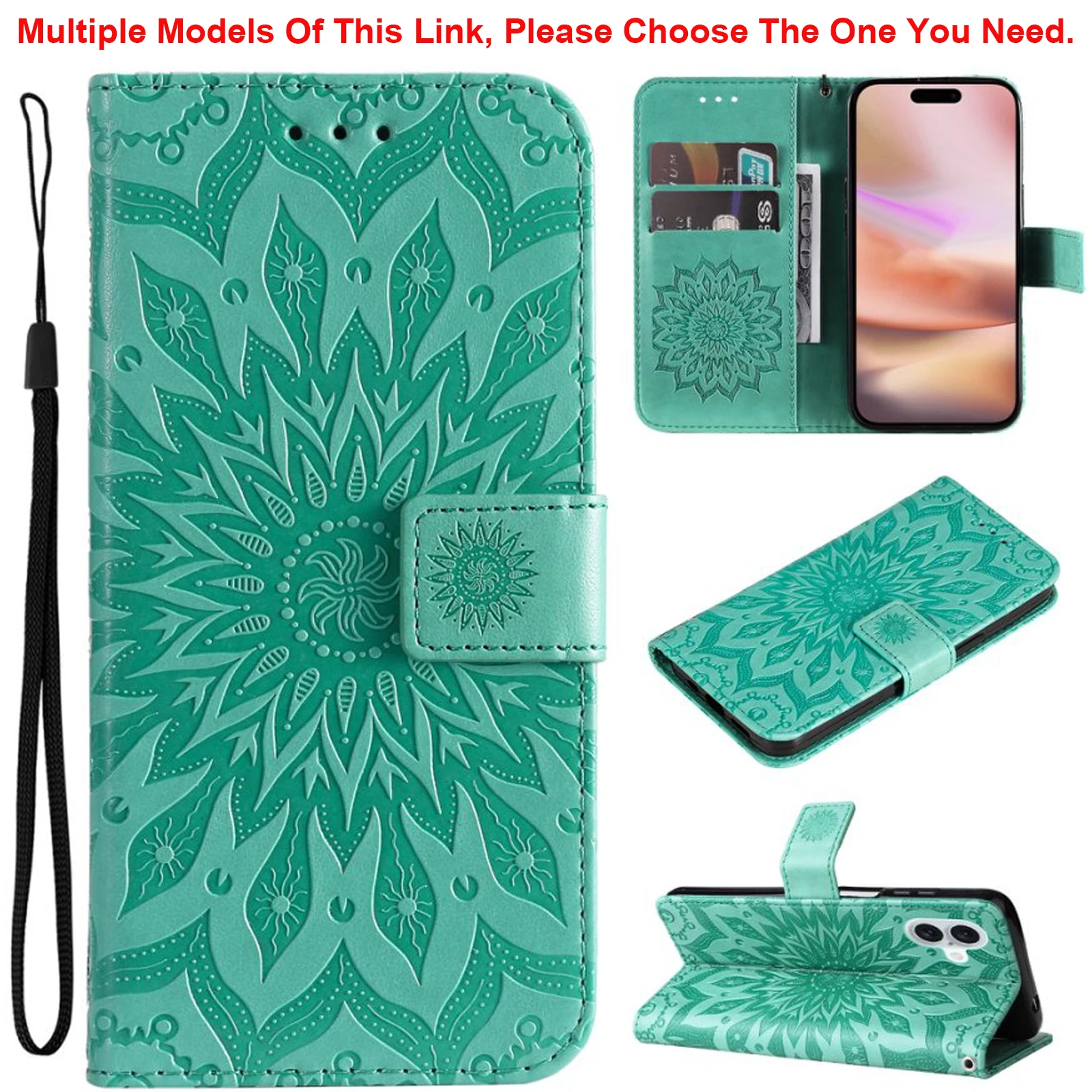 Sunflower Magnetic Wallet Leather Phone Case