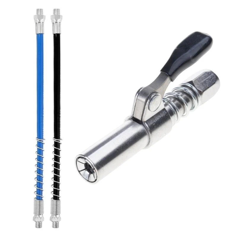 Efficient Single Handle Grease Guns Mouthpiece with Locking Design for M6 to M14 Nipples Leak Prevention Industrial Use R6FB