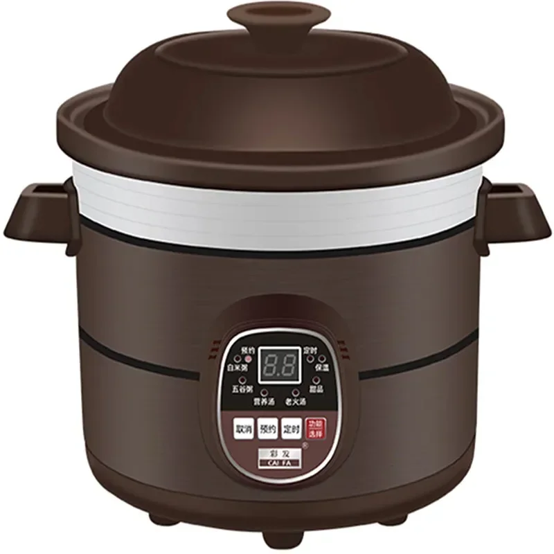 Ceramic Electric Automatic Stewing Pot Household Soup Porridge Stewing Cooker Multi Cooker Purple Sand Electric Casserole