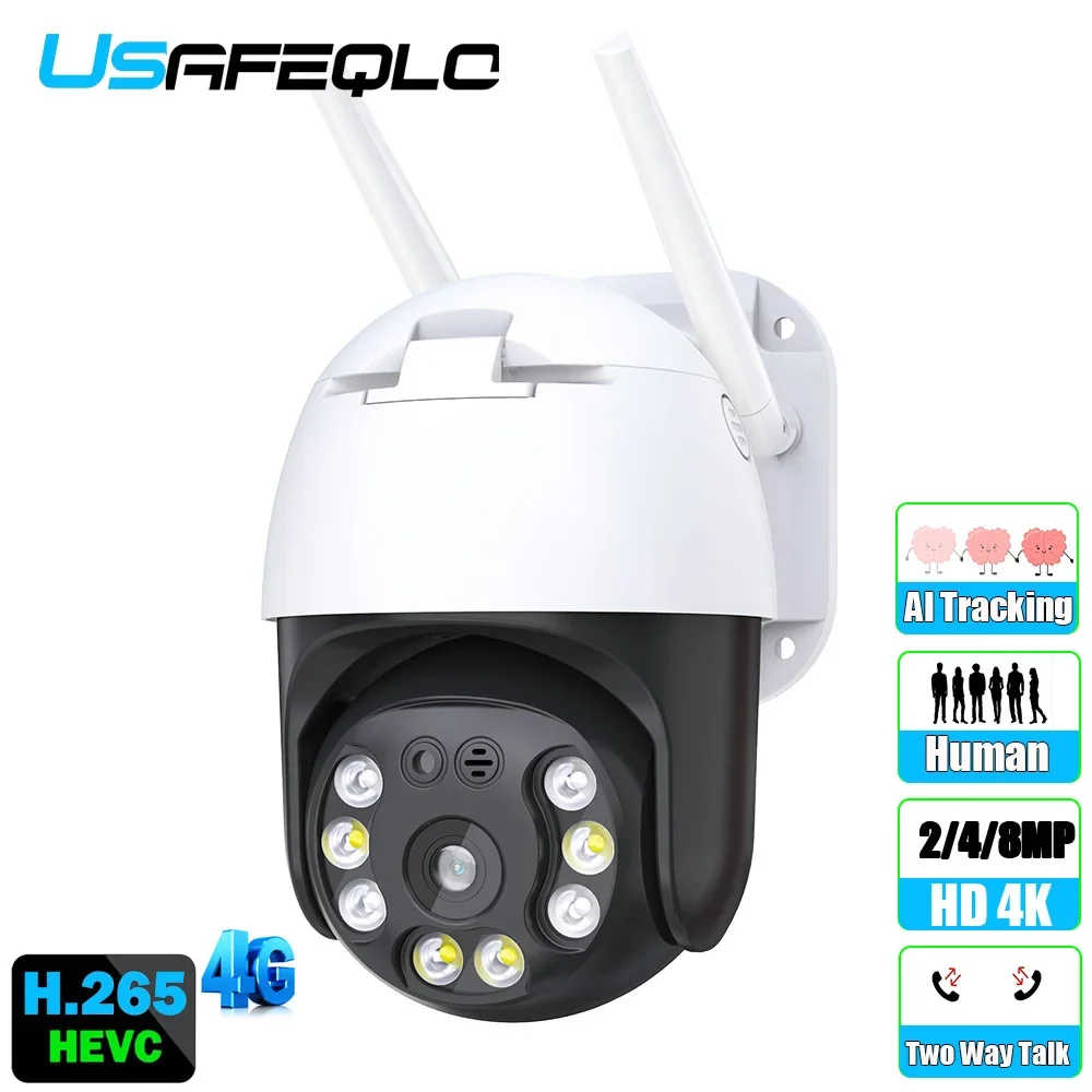 4G Sim Card Ip Camera Ptz 4Mp 8Mp Hd Wireless Outdoor Security Dome Camera Cctv Audio Bidirezionale Icsee Alexa