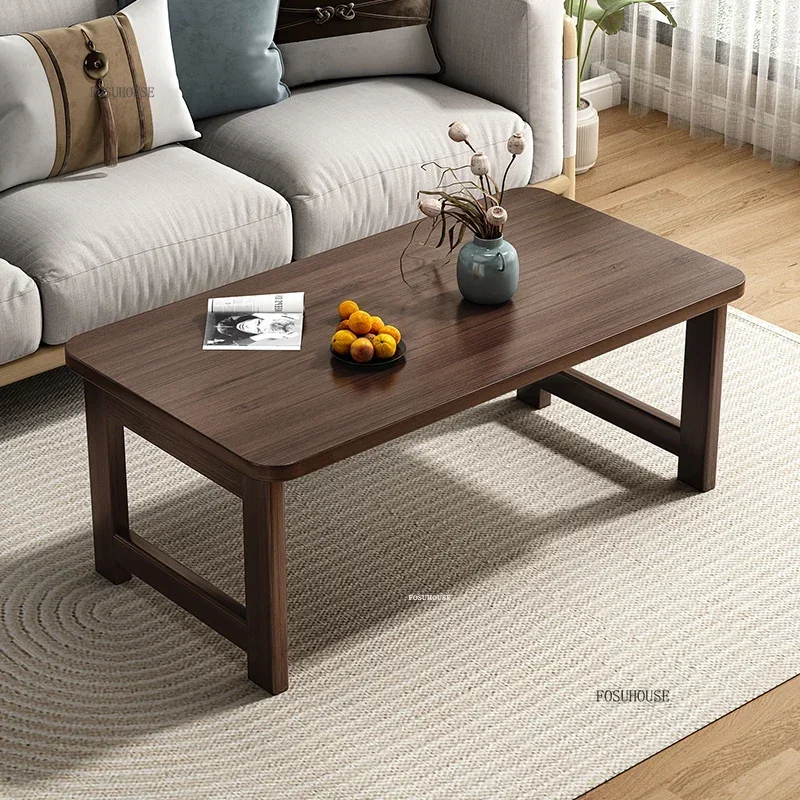 Modern Creative Bamboo Small Tea Table Simple Foldable Coffee Tables for Living Room Bay Window Corner Table Bedroom Furniture
