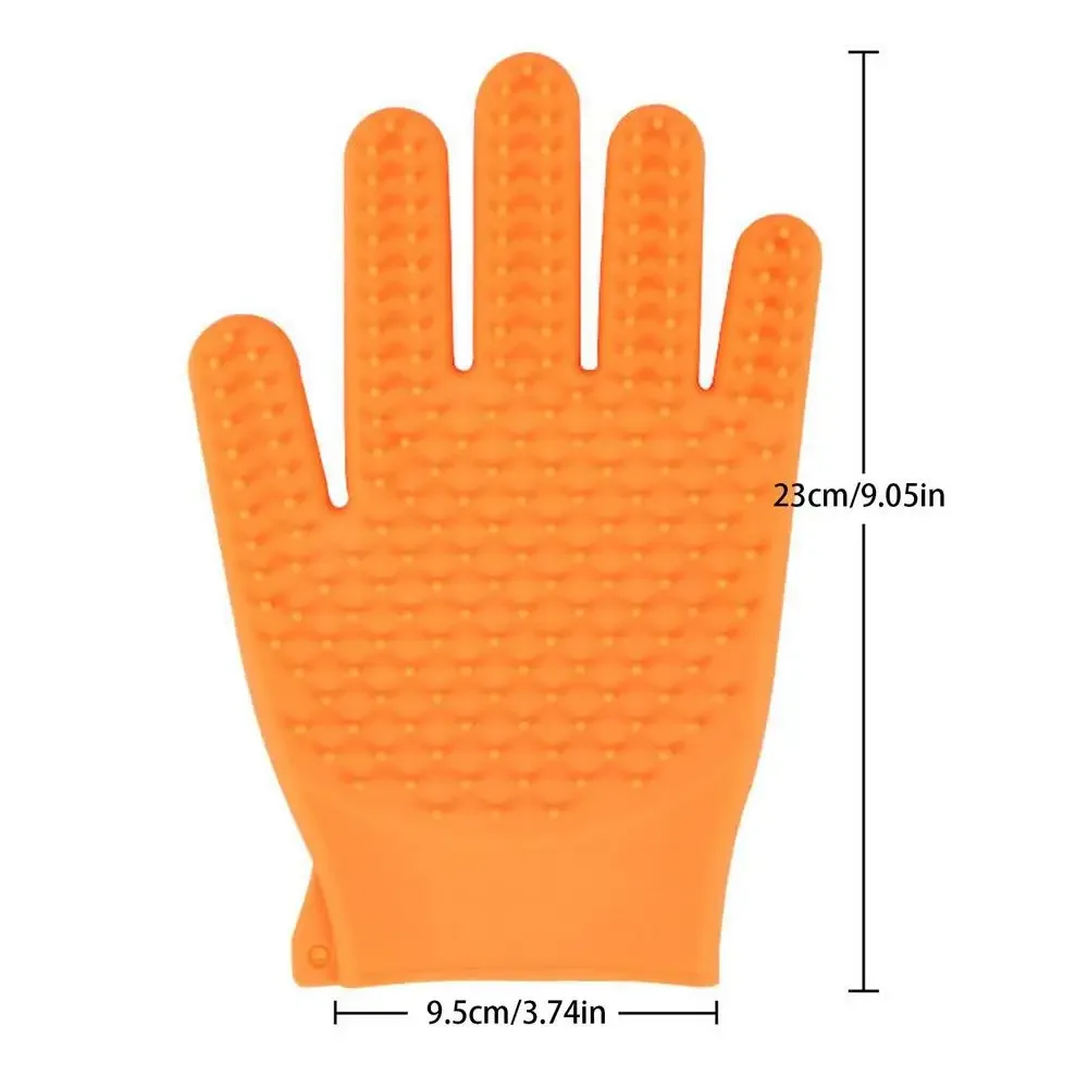 Silicone Dog double side Brush Glove Gentle Back Massage Fur Washing Brush Pet Cat Grooming Deshedding Glove Bathing