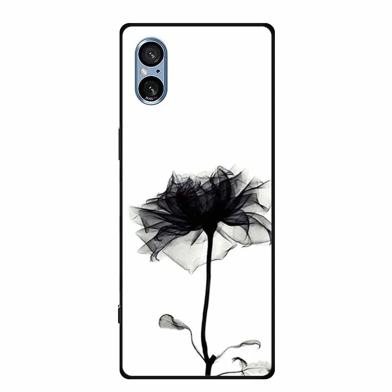 Stylish Black Silicone Soft Phone Case with Fashion Pictures