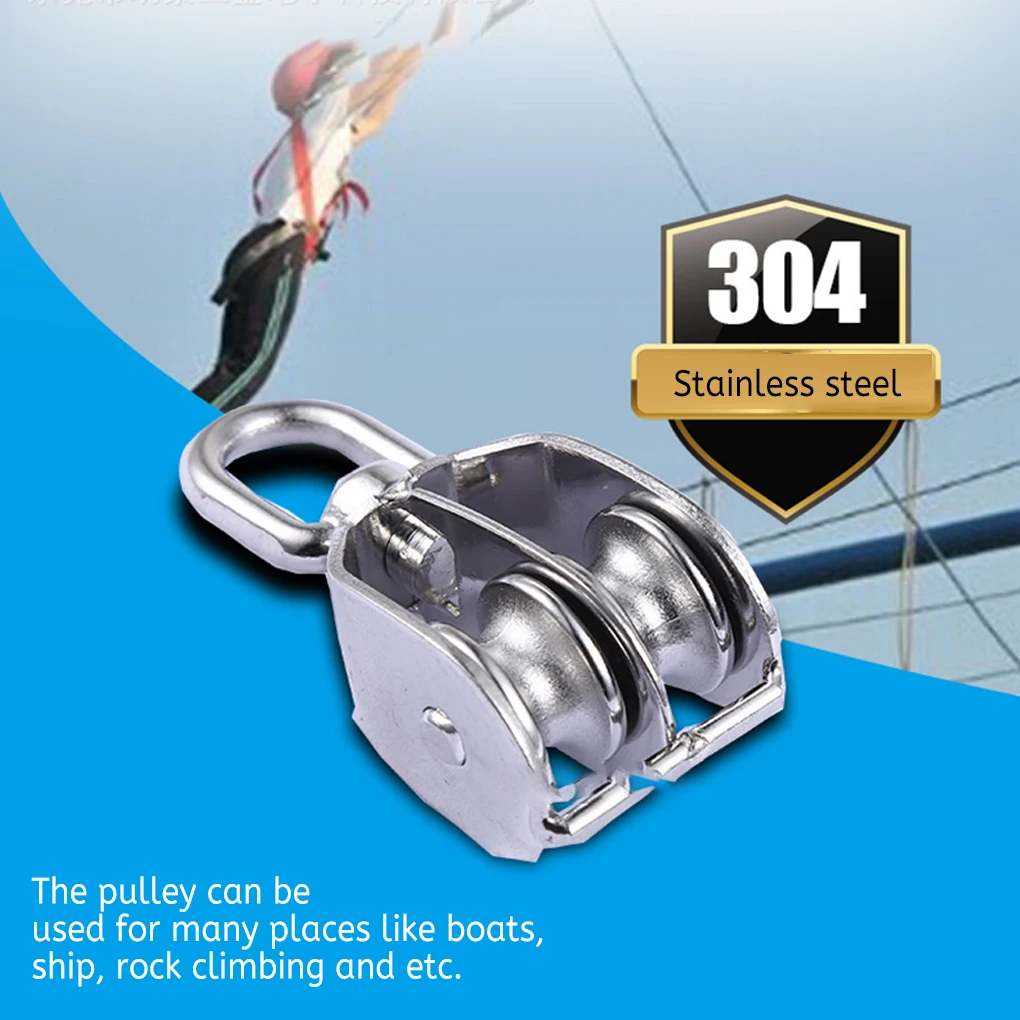 

Pulley Detachable Replacement Dual Wheels Rock Climbing Lifting Wheel