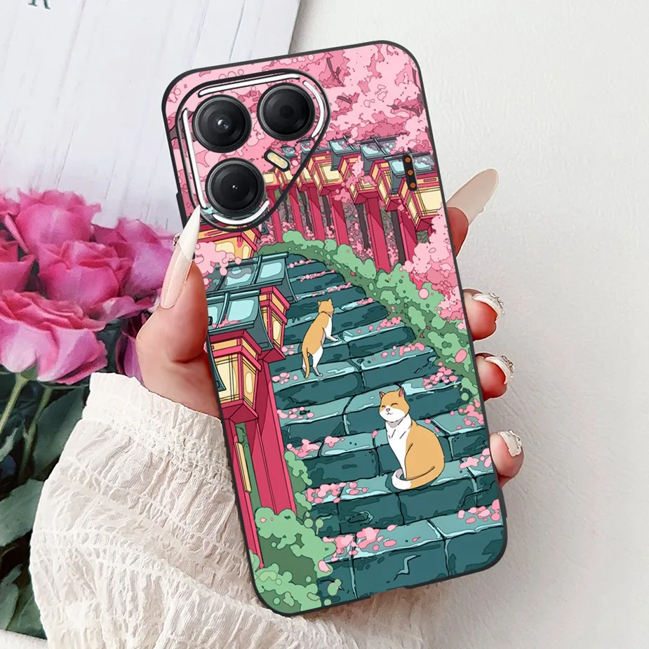 Cute Cat Painted Soft TPU Phone Case - Enhanced Protection and Style