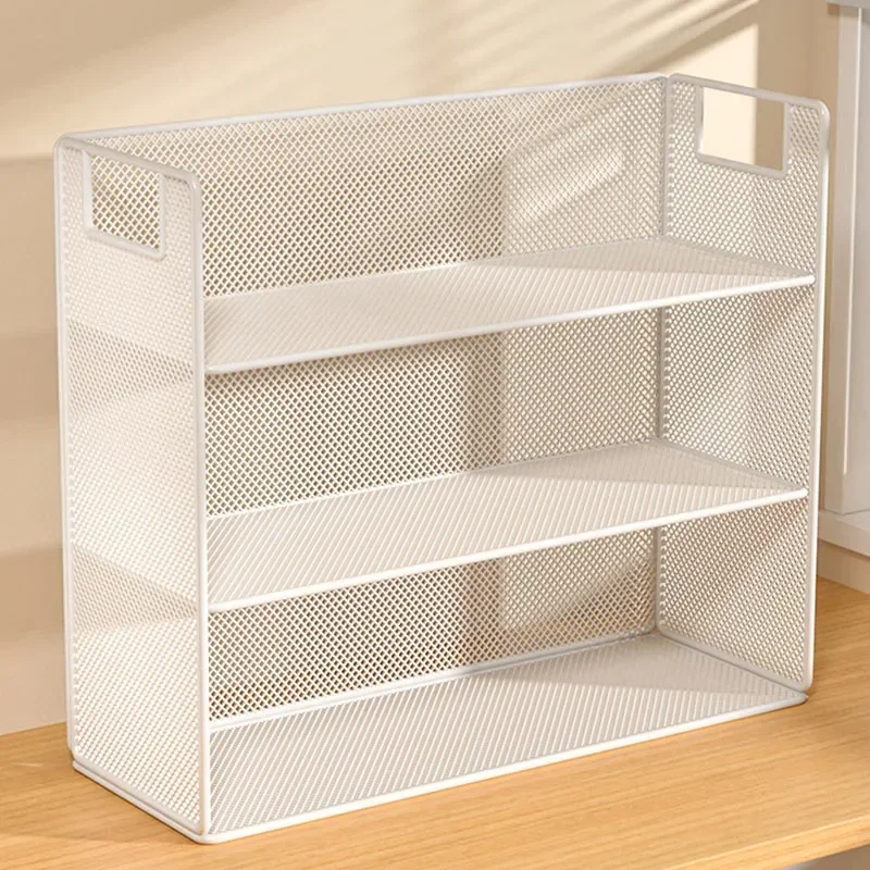 Desk Organizer Magazine Holder Vintage Iron Multilayer Bookcase Shelf Household Revistero Metal Furniture Offices