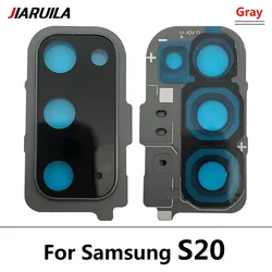 Enhanced Back Camera Glass Lens + Frame Rear Housing Cover with Metal Frame Holder (S20 Gray)