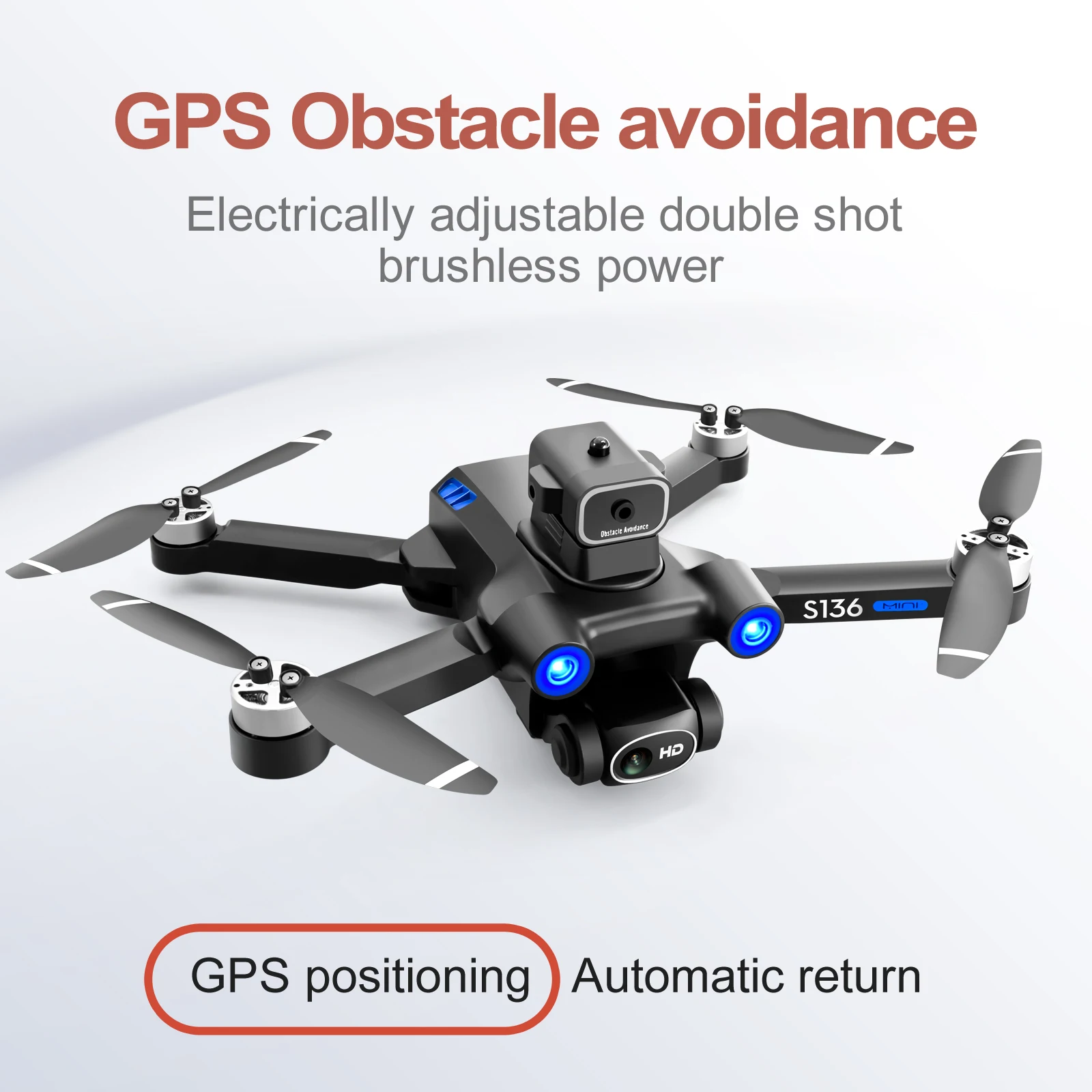 KOHR S136 GPS Drone 4K Dual Camera Aerial Photography RC Helicopter Brushless Professional Laser Obstacle Avoidance Quadcopter