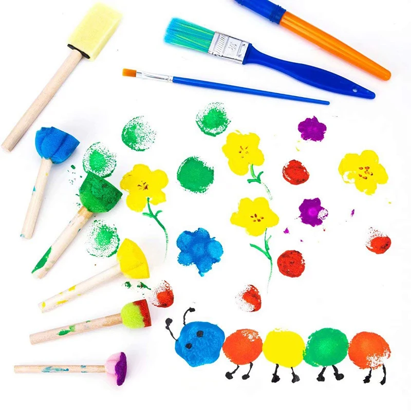 Painting Sponge Brush Set EVA Stamp Children Drawing Toys Art Supplies Graffiti Roller Tools Early Education DIY Puzzle Toy TMZ 4