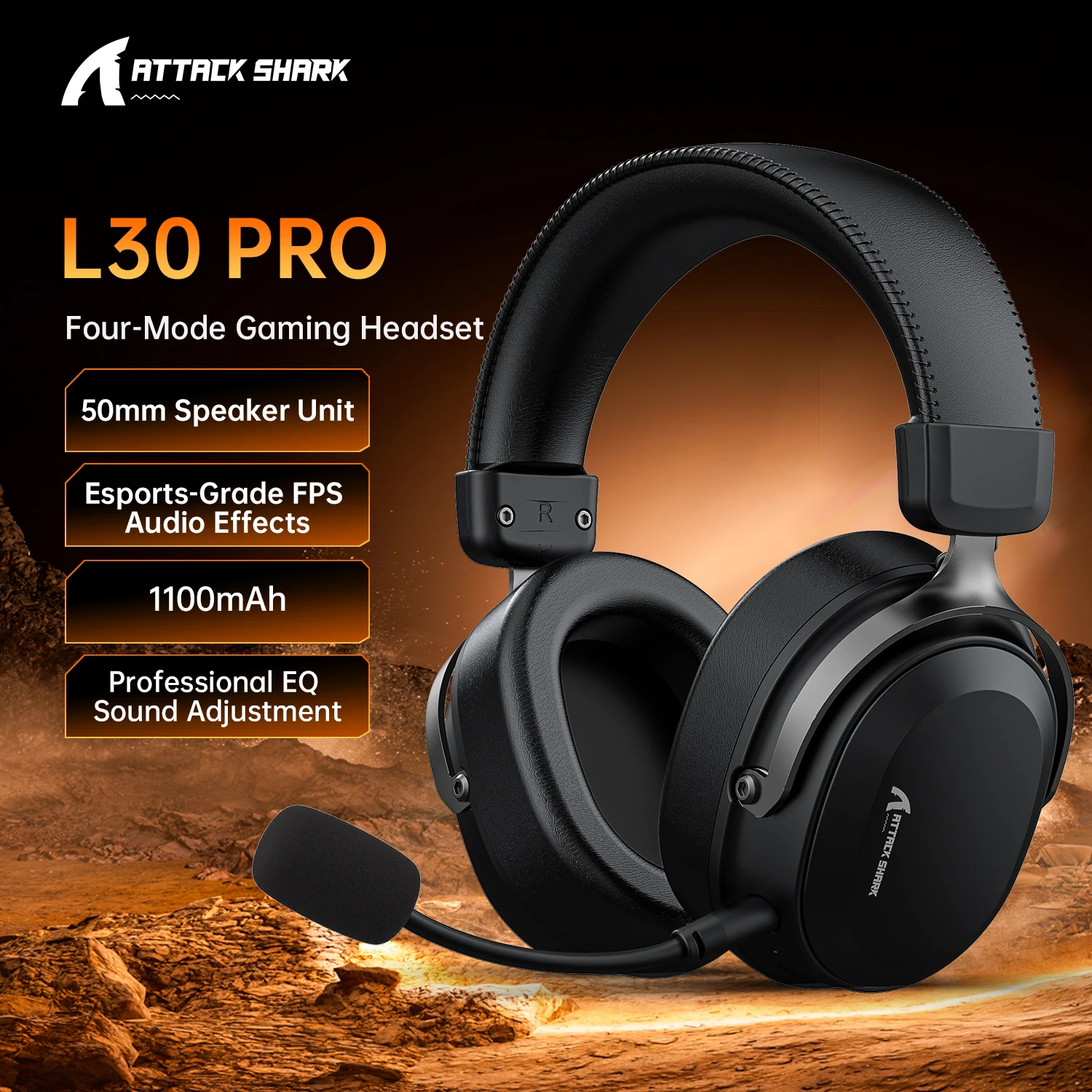 Wireless Gaming Headset – 7.1 Surround Sound with 50mm Drivers, Low-Latency 2.4G Wireless, Bluetooth & Detachable Microphone 1