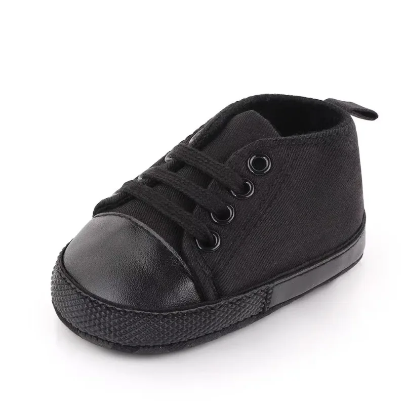 Classic Canvas Lace-up Newborn Baby Sneakers First Walkers Infant Crib Shoes for Boys Girls