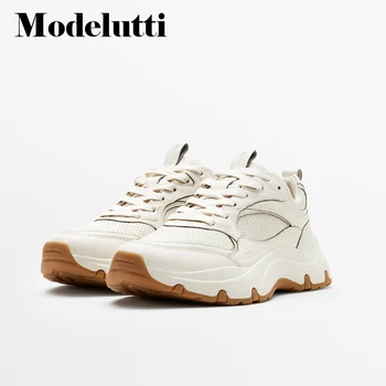 Modelutti 2022 New Spring Autumn Women Fashion Genuine Leather Animal Print Shoes Comfortable Wild Simple Casual Sneakers Female 1