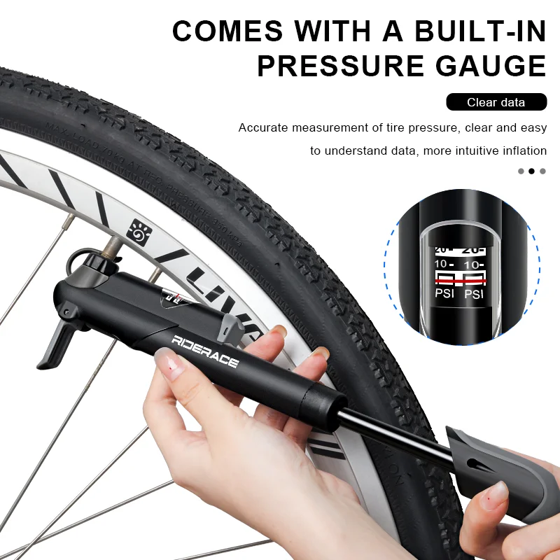 Mtb Bicycle Tire Gauge Air Pressure Mountain Bike Road Bike Mtb