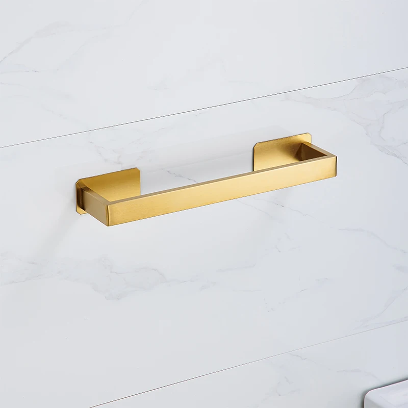 YCRAYS Golden No Drilling Bath Hardware Sets Toilet Paper Holder Towel Rack Bar Rail Robe Hook For Bathroom Products Accessories