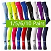 1/5/6 Pairs New Long Football Socks Silicone Suction Cup Grip Anti Slip Soccer Socks Sports Men Women Baseball Rugby Socks