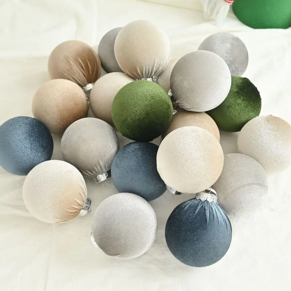 

15 шт. 8 см бархатные Рождественские шары, небьющиеся флокированные рождественские украшения, новогодние подарки для украшения рождественской елки