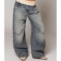 Washed old blue jeans American retro street men and women straight and loose trend new style hot selling casual jeans - Image 2