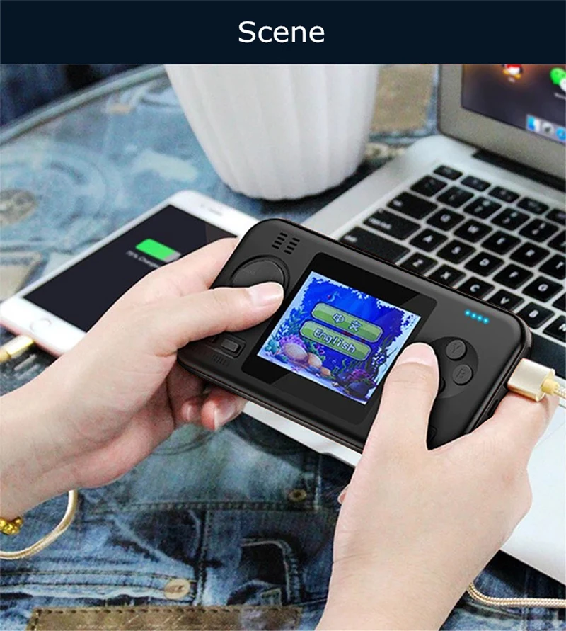 Retro Game Console 2.8 Inch Charging Treasure Mobile Power Handheld Game Console Built-in 416 Games Dual USB Interface