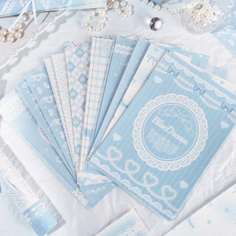 30pcs Kawaii Sweet Lace Scrapbook Background Decorative Paper Creative Collage DIY Handmade Junk Journal Aesthetic Craft Paper