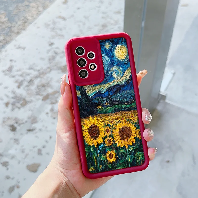 Van Gogh The Starry Night Sunflowers Art Print Phone Case Cover
