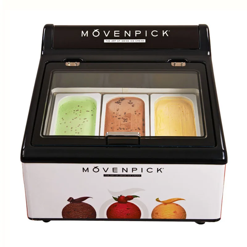Version Ice Cream Freezer Desktop RefrigeratorFrozen Dessert Display Refrigerator Counter Cabinet