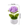 Flower Potted Crochet Rose Plant 6