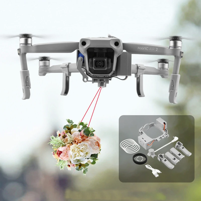 

Зажим для дрона воздушная капельница доставка для DJI Mavic Air 2 / 2S транспортное устройство 0,5 кг Максимальная полезная нагрузка Свадебная рыболовная приманка спасательный аксессуар