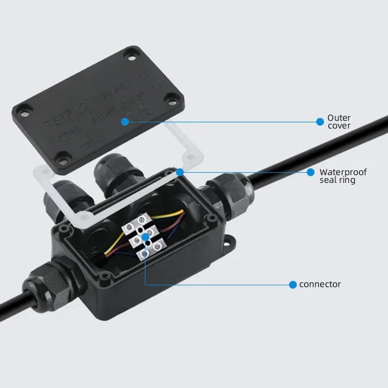 2/3 웨이 야외 방수 정션 박스, 터미널 IP68 6-12mm LED 블록, 3P 전기 와이어링 커넥터 액세서리, 450V 24A