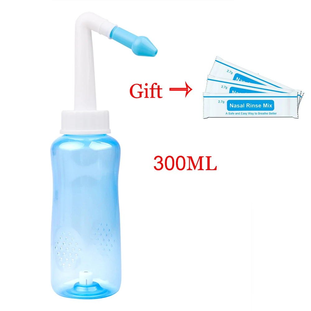 Botella De Enjuague Nasal 300 Ml – Limpiador De Nariz Para Adultos Y Niños | Irrigación Sinusal Suave Y Eficaz