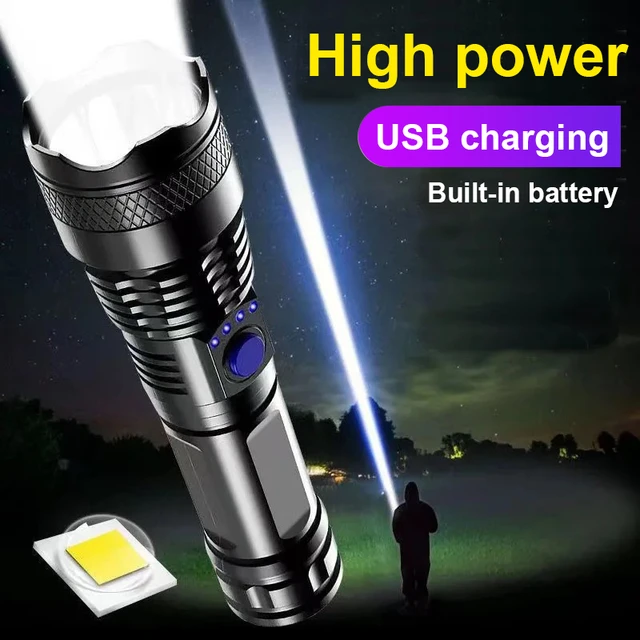 Lampe de poche LED rechargeable de 5000 lumens lampe torche puissante USB  lampe de poche haute