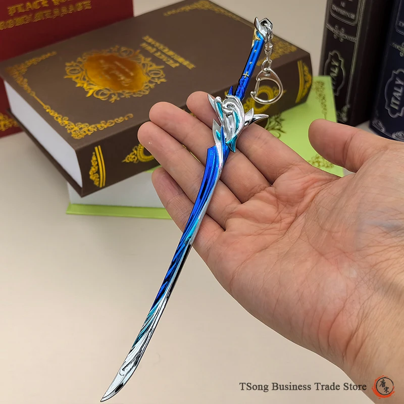 Game Peripheral Genshin Impact Weapon Replica Miniature Metal Model Anime Merch Accessories Keyring Polearm Sword Claymore Spear