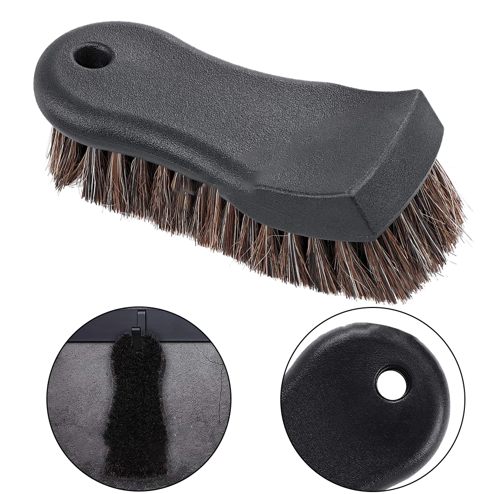

1pc Soft Horse Hair Leather Cleaning Brush Car Horse Hair Brush Gap Cleaning Brush Washing Tool For Home Use Car