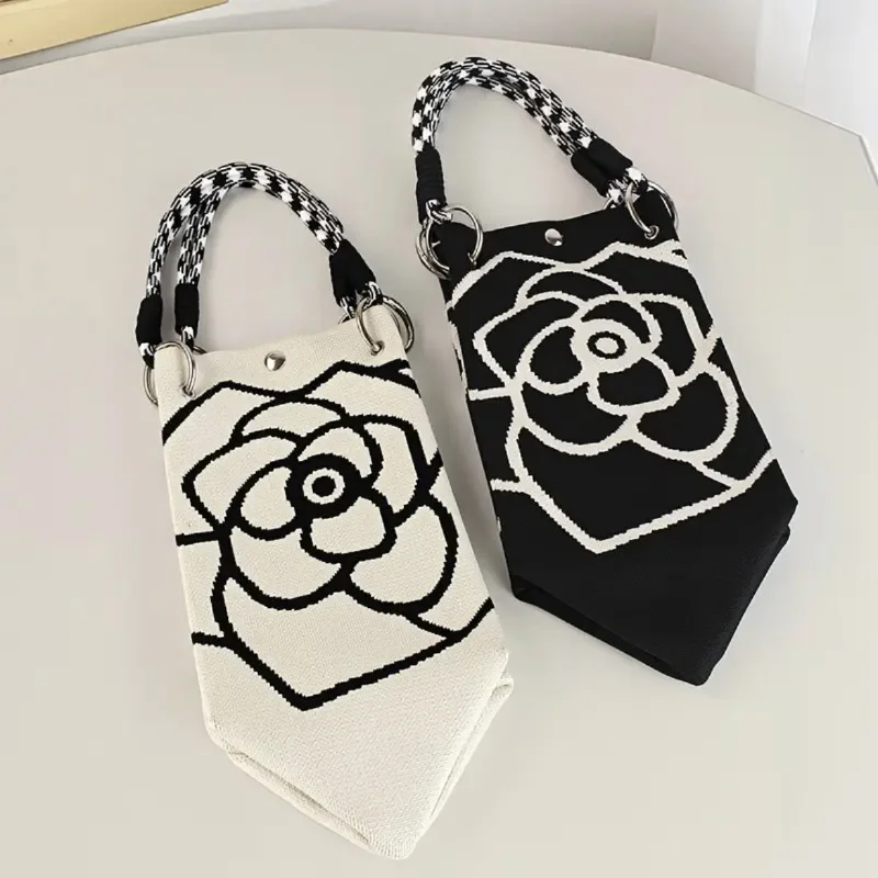 Portable Handbag Large Capaci Knitted Tote Bag for Work Commuting Outings Miscellaneous Items Korean Japanese Sle Handbag