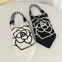 Portable Handbag Large Capaci Knitted Tote Bag for Work Commuting Outings Miscellaneous Items Korean Japanese Sle Handbag - Image 2