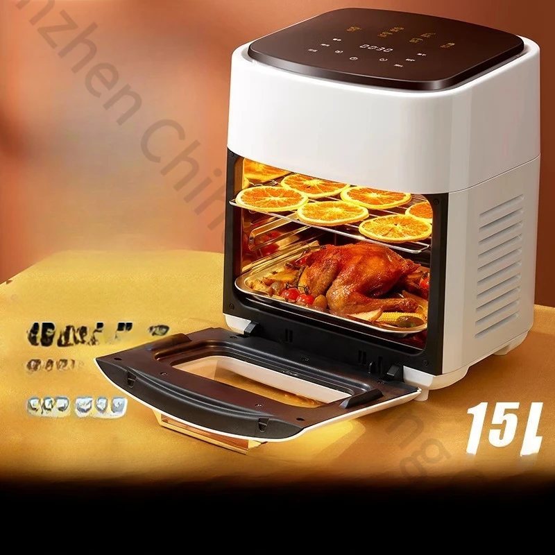 Air Fryer，15L Large Stainless Steel Electric Oven Fruit Dryer With Touch Screen And Viewable Window 5